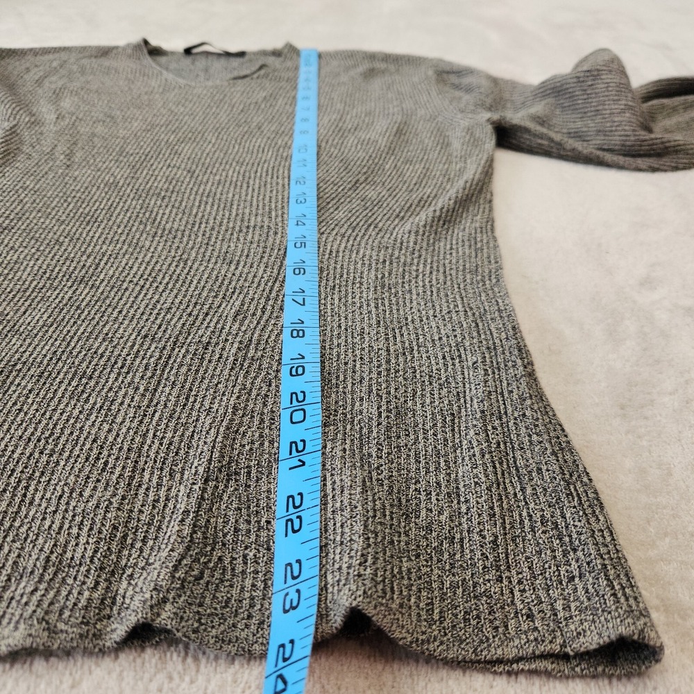 Donna Karan Vintage Gray Ribbed Knit Sweater 90s Minimalist Designer Small - Picture 8 of 10